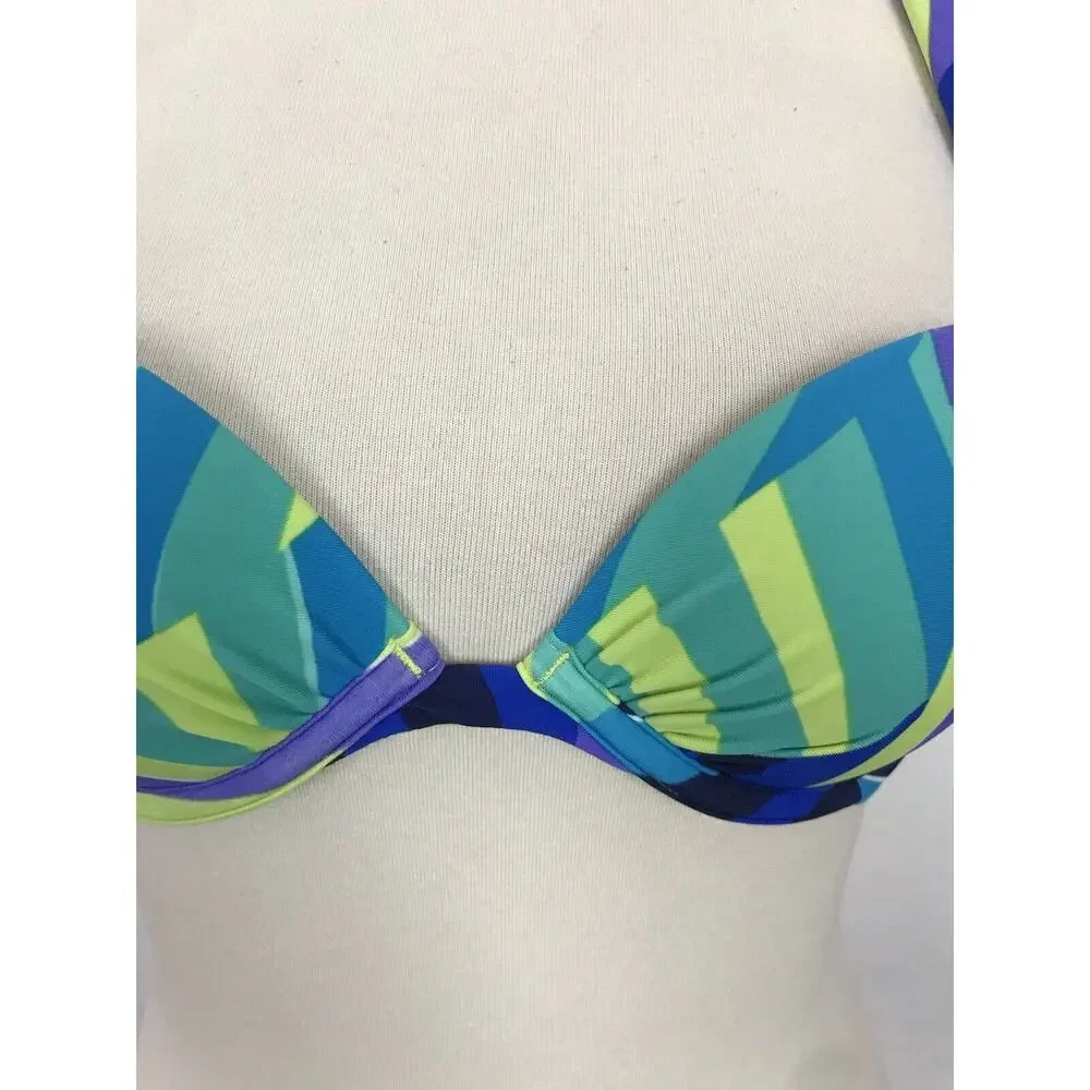 Aerie Emma Print Push Up Bikini Top Swimwear